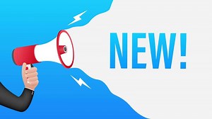 Megaphone with New. Megaphone banner. Web design. Motion graphics.