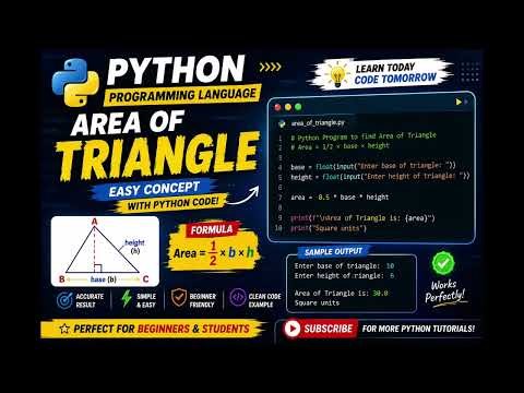 🎯 Calculate Triangle Area Using Python in Seconds#coding #python 