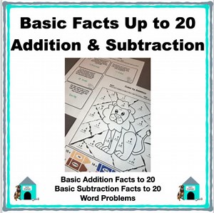 Basic Addition and Subtraction Facts to 20 Worksheets for Elementary School
