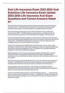 Xcel Life Insurance Exam Xcel Solutions Life Insurance Exam Update Life Insurance Xcel Exam Question