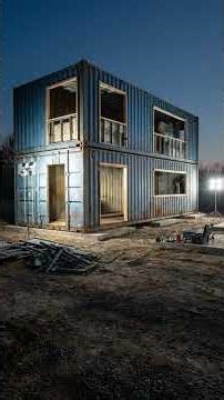 A Peaceful Two-Storey Cabin From Containers | Slow Build With Real Sounds (No Music)