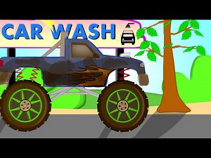 Car Wash Monster Truck - Animations about vehicles for Kids and Baby