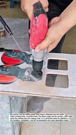 Precision Tile Drilling Made Easy with a Suction Guide #TileTools #Drilling #DIY