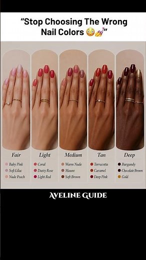 How to Choose the Best Nail Colors for Your Skin Tone 💅✨#NailColors #NailInspo #BeautyTips