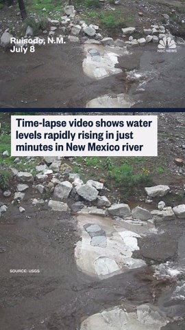 Time-lapse shows fast-rising river in New Mexico