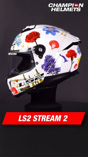 LS2 Stream 2 Flowers White-06 - Showcase #ls2 #sporthelmet #motorcyclehelmet #ls2stream2