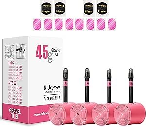 4 Pack Ridenow TPU Inner Tubes Ultra-Light 700 x 18-32c/32-47c with 45mm/65mm/85mm Presta Valves for Road Bike or Gravel Bike (Include Bike Tube Patch Repair Kit)