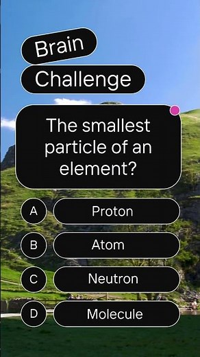 What is the Smallest Particle of an Element? ⚛️ | IQ VistaX #iqvistax #quiztime #brainlearning#qanda