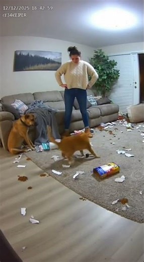 Cat Snitches On Dog For Making Mess #shorts