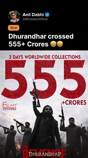 ₹555+ Crore Worldwide! Dhurandhar 2 Creates History 👀 #dhurandhar #dhurandhar2 #dhurandharmovie
