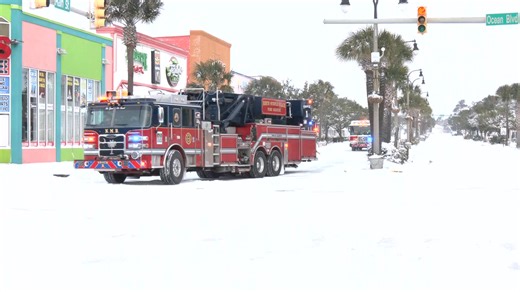 Fire crews in North Myrtle Beach are still working to respond to calls while snow covers the ground. | WMBF News