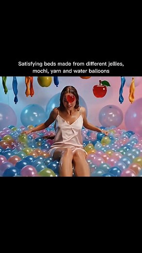 Satisfying beds made from different jellies, yarn and mochi #oddlysatisfying #satisfying #aiasmr #aibeds #fblifestyle | Mind Melters