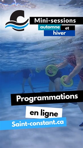 🎉 Les programmations des mini-sessions d’automne 🍂 et d’hiver ❄️ sont maintenant en ligne! Consultez-les dès maintenant pour planifier vos prochaines activités au Complexe aquatique. 👉 https://tinyurl.com/4s9j4cpp | Complexe aquatique Saint-Constant