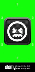 Futuristic neon alien emoji icon on green screen background Stock Video Footage - Alamy