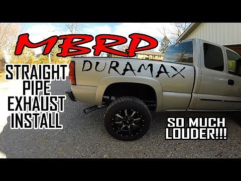 DURAMAX DIESEL 4'' MBRP Exhaust 2004 LLY Install Video || Lifted Diesel Truck Project || EP. 34