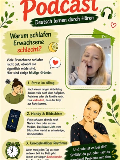 Learn German | German Podcast ~ Deutsch Hören B1 B2 Link zum Podcast : copy and paste : https://youtu.be/_WQP1TFPtck Deutsch Lernen mit Podcast durch Hören ist eine effektive Möglichkeit dein Hörverstehen einfach zu verbessern. Auch wenn du nur passiv zuhörst , kannst du deine Deutsche Sprache verbessern . Deutsch Hören bedeutet lernen