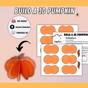 Build a 3D Paper Pumpkin Craft for Kids – Fall Thanksgiving Autumn Activity – Easy Preschool Pumpkin Template for Classroom and Home - Etsy