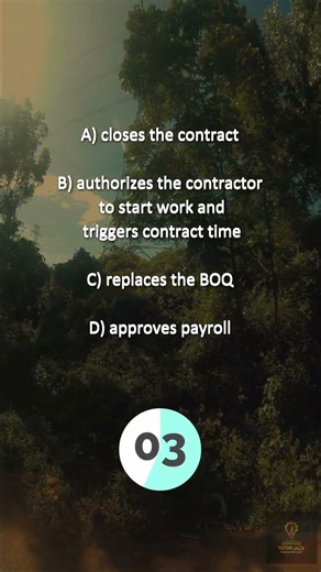 CELE/PRC Construction Management | Notice to Proceed Definition MCQ | Contract Time Basics #shorts