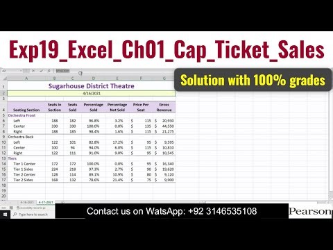 Exp19_Excel_Ch01_Cap_Ticket_Sales | Exp19 Excel Ch01 Cap Ticket Sales #Ticket_Sales #excelcapter1