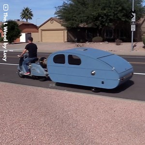 This custom-built teardrop trailer is designed to tow behind a Vespa scooter. Conceived by motorcycle fan Thomas Burick, this micro trailer is actually a scaled-down version of a 1947 Cabin Car trailer, small yet fully functional. It's brought to reality with the help of YouTuber and trailer maker The L Wood by Lucy. It has attracted great attention online and turned heads on the road as Burick enjoys daily rides on his vintage Vespa. #gigadgets #riding #trailer #scooter #roadtrips | GIAdventure
