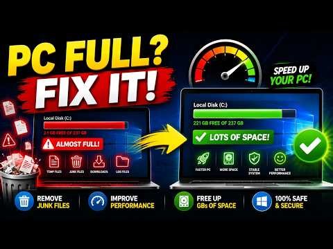 🚀 PC Full and Slow? Fix Both Problems in 5 Minutes! (2026 Guide)