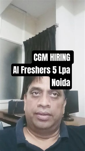 CGM Generative AI Developer Fresher Job | Internship + 5 LPA | Noida AI Jobs