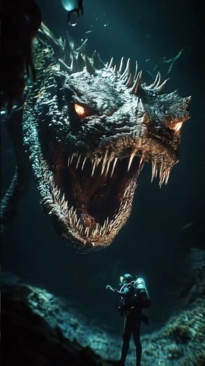 Giant Monster Under Sea Caught on Camera by Diver Shocking Footage #SeaMonster #Underwater #Viral