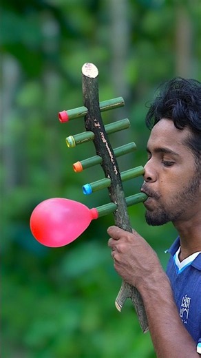 Make a Colourful Creative Bamboo & Balloon Popping Art #popping #toys