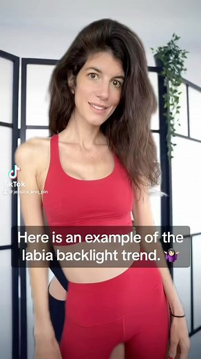 Jessica Pin on Instagram: "There is a trend now where women are showing their vulvas backlit in a see through dress. You can see labia minora hanging down in many of these videos, and the comments from men are almost universally positive. This video is just one example. It is so ridiculous it is that doctors claim labia minora that stick out are “excess,” “a dark cloud over relationships,” and “unfeminine and embarrassing.” This woman is not unfeminine and she’s not embarrassed. That said, I’m a
