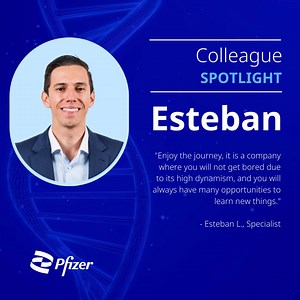 Meet Estaban, a dynamic force within Pfizer who embodies the spirit of growth and innovation. Estaban's enthusiasm for the journey at Pfizer underscores the vibrant atmosphere and endless potential that define our workplace. Here, every day brings new challenges to conquer and fresh knowledge to absorb, fostering an environment where stagnation is not a word in our vocabulary. Click this link to learn more. 👇 https://on.pfizer.com/3VkTuXS #ColleagueSpotlight #Growth #PfizerProud | Pfizer Career
