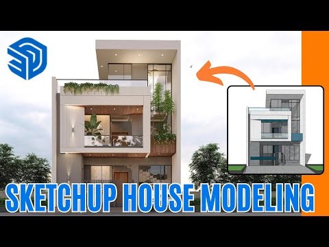 SketchUp + AutoCAD Workflow: Modern House Modeling Step by Step
