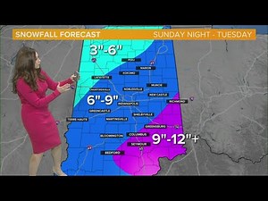 Lindsey's Sunday Indiana Live Doppler forecast for Winter Storm Warning
