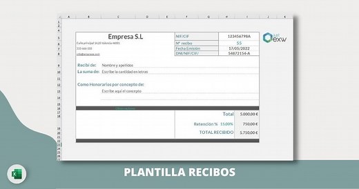 Plantilla de recibos en Excel para 2025 [Gratis] | Just EXW