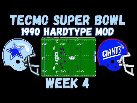1990 Tecmo Super Bowl - Cowboys vs Giants Week 4 - NES