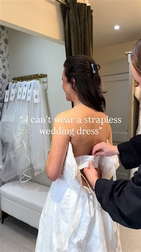 “I can’t wear a strapless wedding dress” This is a bridal myth… YOU CAN! 🤍 Bridal dresses, especially those by @Ellis Bridals have the support and structure for you to wear a strapless wedding dress. This particular dress has two internal corsets, creating support and trust me… you feel supported! The dress in the video is Matilda by Ellis Bridals ✨ . . . #tdrbridal #weddingdress #ukbride #weddingdressinspo #straplessweddingdress
