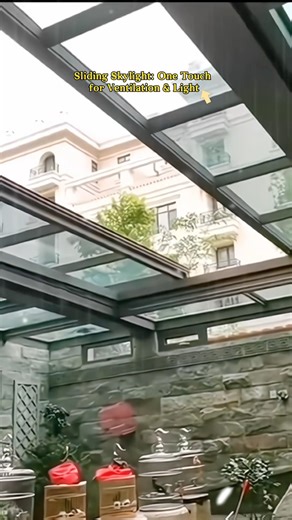 El mecanismo de apertura y cierre permite que la luz natural ilumine el techo#retractableroof