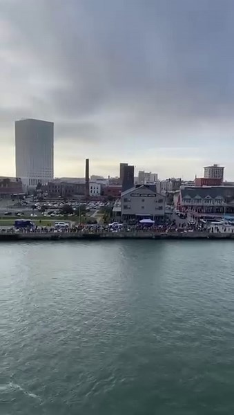 The view from the ship as BIG FUN arrives ￼😃❤️🤠 LISTEN TO THE SOUND OF FUN. Thanks to Lead Hotel Director PIerre for the video | John Heald