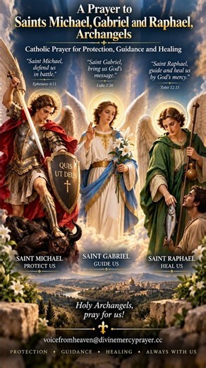 A Prayer to Saints Michael, Gabriel, and Raphael, Archangels ⚔️🕊️🙏 | Catholic Prayer for Protection
