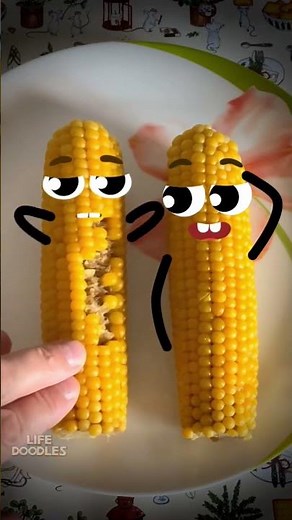 Life Doodles | 2 Corn 🌽 #lifedoodles #doodle #shorts #cartoon #doodleart #corn #shortvideo