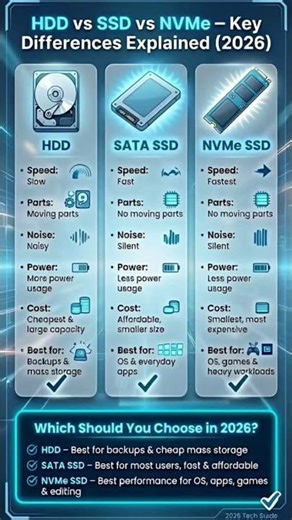 HDD VS SSD VS NVMe , Computer, Important Questions #newshorts #ytshorts #ytshort #yt