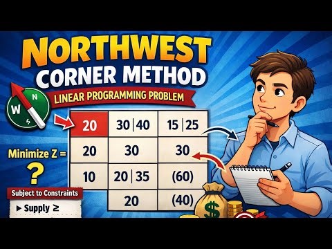 North-West Corner Method/Rule Operatior Research| B.Sc M.Sc | B.Tech | Engineering | BBA| MBA