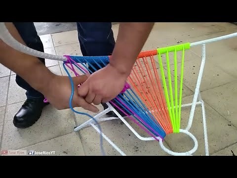 HOW TO WEAVE A CHAIR WITH MULTI-COLORED PLASTIC. ACAPULCO CHAIR
