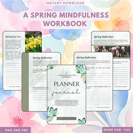 Spring Mindfulness Workbook & Seasonal Growth Planner | Professional Mental Clarity | Zen Wellness Meditation Guide | Digital PDF Download - Etsy