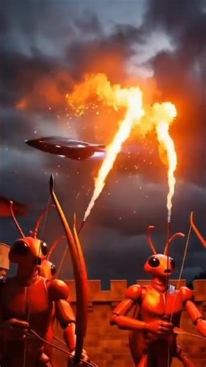 The Ant War Begins ⚔️ | Black Ant Fighter Jet Attacks Red Fortress | Cinematic Animation