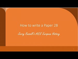 How to write an essay 2B in AICE European History
