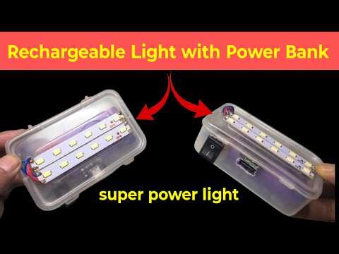Rechargeable Light with Power Bank || how to make rechargeable led light