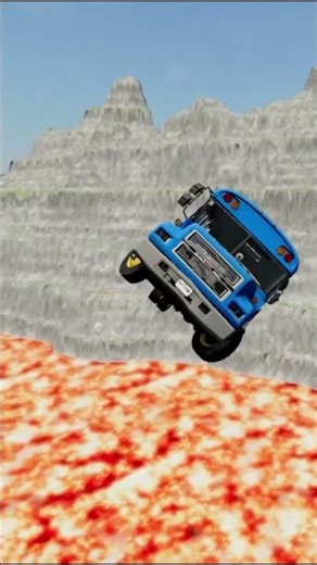 Cars vs Giant Lava Pit – BeamNG.drive