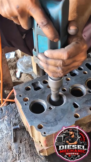 Truck Engine Head Quining 🔥 Precision Diesel Engine Repair | #Shorts