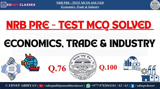 NRB Pre-Test MCQs Solved | Economics, Trade & Industry | Part - 4 | NRB Online Prep Class Join Us ⬇️