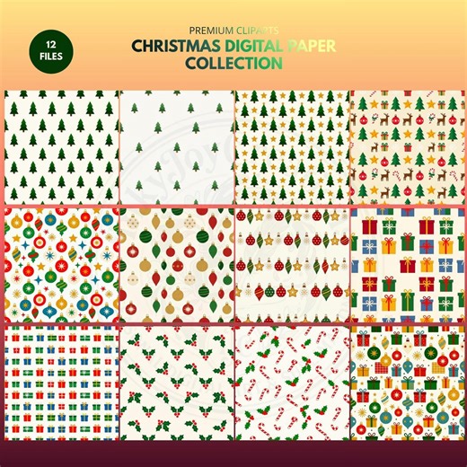 Christmas Digital Paper Pack – Classic Holiday Collection